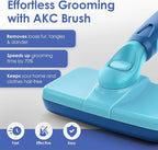 American Kennel Club-Self-Cleaning Slicker Brush for Dogs & Cats |Pet Grooming Brush |Removes Loose Hair, Mats & Tangles | Gentle Deshedding Tool for All Coat Types | Skin Friendly & Easy-Clean Design