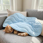 PetAmi Dog Cooling Mat, Cloud Shape, Reversible Cooling Nylon Blanket Soft Fleece Pet Pad for Dogs Cats, Summer All Season Use Q-Max>0.3, Medium 38x48 in, Light Blue