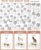 Cat Dog Food Mat, Rapid Water Absorption Dog Mat for Food and Water,100% Waterproof Cat Dog Bowl Mat,16"x24"-White