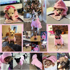 Jecikelon Winter Dog Hoodie Sweatshirts with Pockets Warm Dog Clothes for Small Dogs Chihuahua Coat Clothing Puppy Cat Custume (Pink, X-Large)