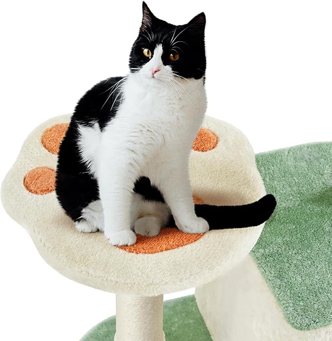 Yaheetech 57.5in Cat Tree Tower, Multi-Functional Activity Center w/Cat Paw-Shaped Platform, Scratching Posts, 2 Condos and Dangling Balls for Indoor Cats to Relax