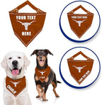 NCAA Texas Longhorns Personalized Tie Bandana for Dogs & Cats, Size Large/X-Large. Custom Dog Cat Scarf Bib for Pet. Ultimate Game-Day & Party Customizable Bandana