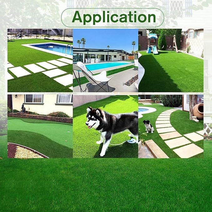 Artificial Grass Rug Outdoor Indoor 3FTX54FT Fake Grass Carpet Green Synthetic Grass Pet Turf Realistic Faux Grass Rug with Drain Holes for Garden Lawn Landscape Balcony Home Decor Patio