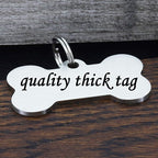 Ultra Joys Stainless Steel Pet ID Tag Dog Name Tags Personalized Front and Back Engraving, Customized Cat Tags, Optional Engraved on Both Sides, Bone Floral Design, Silver Large, Silver-bone-floral