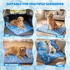 Sadnyy 4 Pcs 44 x 32 Extra Large Dog Cooling Mat Pet Cooling Pad for Hot Weather Lightweight Cool to The Touch Pet Blanket Washable Breathable Dog Pad for Kennel Home in Summer Non-Toxic