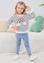 RETSUGO Toddler Baby Girls Sweatshirts Casual Pullover Crewneck Winter Long Sleeve Tops Shirts Clothes 3T-8T