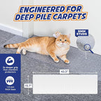 PANTHER ARMOR Cat Carpet Protector for Deep Pile Carpet, Stop Cats from Scratching Carpets, Door Edge Protector, Plastic Runner Mat, 15.7” x 43.3”