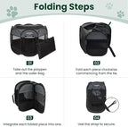 Love's cabin Pet Puppy Dog Playpen, Large Dog Tent Crates Cage Indoor/Outdoor, Portable Playpen for Cat, Foldable Pop Up Dog Kennel Playpen with Carring Case, Removable Zipper Top, Dark Grey
