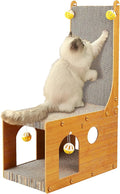 Cat Scratcher, Cat Scratching Board, L Shaped Vertical Cat Scratcher for Wall and Couch Protection, Cat Cardboard Scratcher with 4 Ball Toys for Indoor Cats