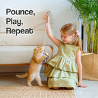 Cat Wand Toy Set – 2 Feather Teaser Wands with 4 Interchangeable Refills, 27" Flexible Wire & Wooden Handle, Interactive Play for Indoor Cats and Kittens