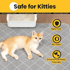 Cat Litter Mat Litter Trapping Mat, 24" x 17" Premium Durable PVC Grid Mesh with Scatter Control, Non-slip, Less Waste Cat Litter Box Mat, Grey 2 Pack
