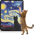 3-in-1 Sisal Cat Scratcher Mat 15x12 Inch – Art Cat Wall Scratcher with Adhesive Tape for Indoor Cats, Durable Wall Mounted Cat Scratch Pad to Protect Couch and Carpet（Starry Night