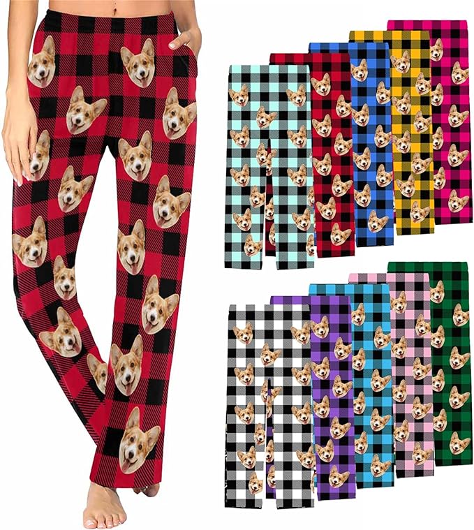 Customized Face Pajama Custom Pajama Pants with Photo for Women Mom