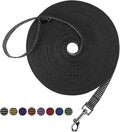 Hi Kiss Dog/Puppy Obedience Recall Training Agility Lead - 15ft 20ft 30ft 50ft 100ft Training Leash - Great for Training, Play, Camping, or Backyard(20ft,Black_White)
