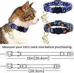 Elegant little tail 2 Pack Cat Collar- Christmas Cat Collars Breakaway with Bell Pendant Wedding Kitten Boy Girl Safety Adjustable 7-12 Inch Collar for Small Cats Puppy