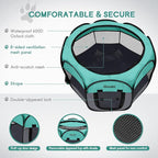 Pet Cat Playpen for Indoor Cats Enclosed, Puppy Dog Play Pen for Outdoor Travel Camping (Large Size, Green & Dark Grey)