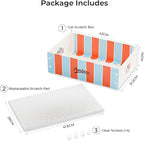 Cardboard Cat Scratcher Box & Bed – Heavy Duty Cat Scratch Pad for Indoor Cats, White Wood-Pulp Cat Scratching Board with Durable Cardboard cat Box, Low-Mess Cat Lounge House