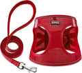 Dog Harness with Leash Set, No Pull Adjustable Reflective Step-in Puppy Pet Vest Harnesses for Small Medium Large Dogs and Cats,Red XS