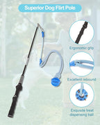 Flirt Pole for Dogs, Durable Dog Flirt Pole for Large Medium & Small Dogs, Interactive Dog Pole Toy with Rubber Ball for Outdoor/Indoor, Training, Chase, Tug of War 24 inch