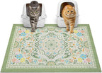 Glittme Cat Litter Mat with Non-Slip Bottom Litter Box Mat 33"X22" Litter Trapping Mat Easy to Clean Washable Cat Food Mat for Kitty,L
