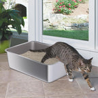 Stainless Steel Litter Box 2 Pack, 20"x14"x6"(Height) Large Metal Litter Box, Easy to Clean, Non Stick No Smell Cat Litterbox for Cats/Kitty