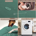 Dog Bed Cover Waterproof Replacement Machine Washable Covers for Dog Bed Heavy Duty Scratch Resistant Mattress Protector Pet Bed 24x18 Inch Dark Green Cover Only