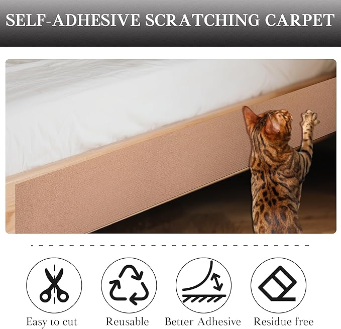 2 Pack Cat Scratch Furniture Protector Trimmable DIY Climbing Scratching for Indoor Couch Protector from Cat Claws, Walls and Tower Replacement (Beige, 15.7'' x 23.6'')
