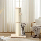 Cat Scratching Post, 32 Inch Tall Scratching Post for Indoor with 5 Inch Diameter Posts and Ball Cat Scratcher for Medium and Large Cats