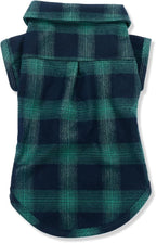 Koneseve Dog Shirt Pet Plaid Clothes T-Shirt Sweater Matching Breathable for Large Dog Adorable Casual Cozy Halloween Thanksgiving Christmas Costumes (Green; 5XL)