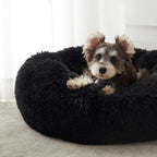 WESTERN HOME WH Calming Anti-Anxiety Donut Dog & Cat Bed, Warming Cozy Soft Round Cushion, Fluffy Faux Fur Plush Cuddler for Small Medium Dogs and Cats