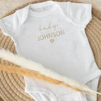 COUPLEHOODIES Personalized Baby Onesie Bodysuit – Custom Embroidery Gift for Pregnancy Reveal Baby Shower or First Grandchild