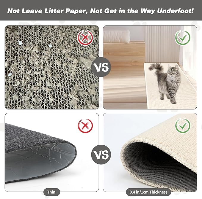 FHTONGE 71x15.8 Thickened Cat Wall Climbing Carpet with 16 Fixed Nails, Extra Large Tall Cat Scratch Pad for Wall, Wall Mounted Climbing Cat Scratcher for Furniture Couch Sofa Protector(MilkyWhite)