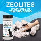 NonScents Cat Litter Deodorizer - Litter Box Odor Eliminator - Less Scooping Extends Kitty Litter Lifespan - Fragrance-Free Formula Eliminates Unpleasant Cat Odors - Fresh Scent Litter Pans (4-Pack)