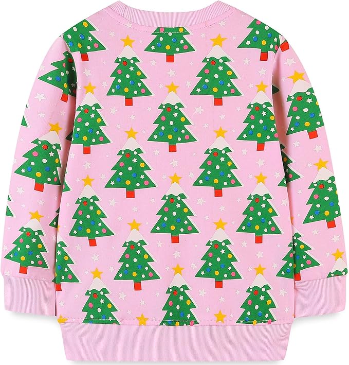Bumeex Toddler Girl Sweatshirt Clothes Outfit,Cotton Crewneck Christmas Clothing