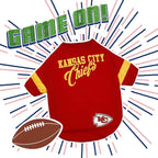 NFL Kansas City Chiefs T-Shirt for Dogs & Cats, Large. Football Dog Shirt for NFL Team Fans. New & Updated Fashionable Stripe Design, Durable & Cute Sports PET TEE Shirt Outfit