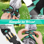 rabbitgoo Cat Harness and Leash Set for Walking Escape Proof, Adjustable Soft Kittens Vest with Reflective Strip for Cats, Comfortable Outdoor Vest, Green, XL