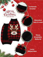 Dog Christmas Sweater, Soft Warm Pet Clothes Coat for Small Medium Large Dogs and Cats Boy Girl, Fall Cozy Holiday Turtleneck Knitting Collar Pullover Pup Outfit Costume for Thanksgiving New Year