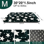 Dog Bed Mat – Soft & Comfortable Dog Kennel Pad for Crate – Durable Crate Bed & Mat for Dogs & Cats – Ideal for Crate, Kennel, and Home Use (Big&Little Stars Green, M(30"*20"*1.5"))