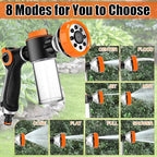 Dog Wash Hose Attachment, Garden Hose Nozzle Sprayer with Soap Dispenser, 8 Patterns High Pressure Water Hose Spray Nozzles for Watering Plants, Car Washes, Pet Showers