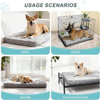 Explore Land Waterproof Dog Bed Cover Machine Washable Fluffy Dog Bed Replacement Cover for 48 Inch Crate, 48Lx30Wx4H inch, Gray