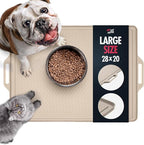 Tuff Pupper 28x20 Large Dog Feeding Mat for Food and Water | Dog Food Mats for Floors | Waterproof Dogs Water Bowl Mats | Dogs Placemats Pet Food-Mat | Silicone Feeding Mat for Cats and Cat Bowls