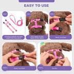 Outus 5 Pieces Adjustable Rabbit Harness and Leash Set Escape Proof Bunny Harness Vest for Pet Running Walk Jogging Bunny Cat Puppy Kitten Ferret and Other Small Pet(Lovely Color)