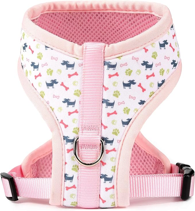 Mile High Life Step in Dog Harness for Small Dogs No Pull, Easy Get on Air Mesh Vest Harness, Adjustable Easy Closures Both Neck and Chest (Pink, L Chest 21.6"-43.2")