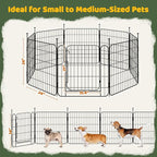 Yaheetech Expandable Dog Playpen, 8 Panel 24 inch Puppy Playpen with Door Indoor/Outdoor Pet Fence for Small Medium Dogs