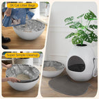 Eggloa6 Litter Box Plant Cat Litter Box Enclosure Extra Large Hidden Litter Box with 5PCS Litter Box Liners, Cat Litter Mat, Smart Odor Removal System for Cat Kitty Rabbit Mini Dutch Pig