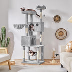 Yaheetech 73in Cat Tree Tower for Indoor Cats, Multi-Level Cat Activity Center with Scratching Posts Large Cat Condo with Funny Hammock for Kittens