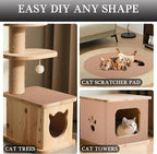 15.7'' x 23.6'' Cat Scratch Furniture Protector Cat Wall Scratcher Mat AdhesiveTrimmable Cloth Couch Anti-Scratch Cover DIY Climb Couch Protector from Claws, Replacement Pads，Beige