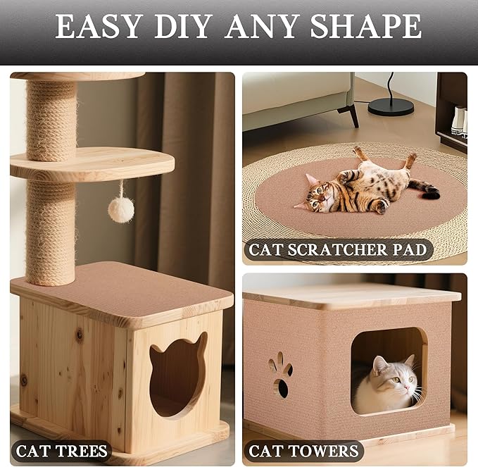 2 Pack Cat Scratch Furniture Protector Trimmable DIY Climbing Scratching for Indoor Couch Protector from Cat Claws, Walls and Tower Replacement (Beige, 15.7'' x 23.6'')