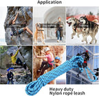 Long Dog Leash for Training 30Ft-Reflective Nylon Rope with Swivel Hook-Recall Agility Lead for Large Small Medium Dogs Outside Walking Hiking-Sky Blue Diam 1/2"