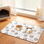 Cat Dog Food Mat, Rapid Water Absorption Dog Mat for Food and Water,100% Waterproof Cat Dog Bowl Mat, 16"x27"-White